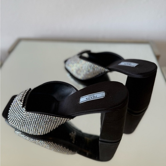 New Prada Crystal Embellished satin sandals $1,700 41 - Picture 14 of 15